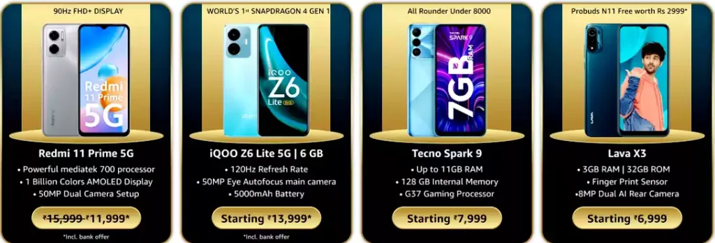 amazon 5g mobile under 15000