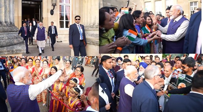 PM Modi Receives Grand Welcome from NRIs Upon Arrival in London