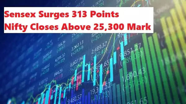 Nifty closes above 25300