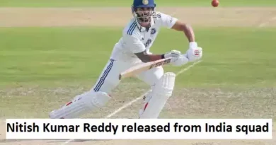 Nitish Kumar Reddy released from India squad