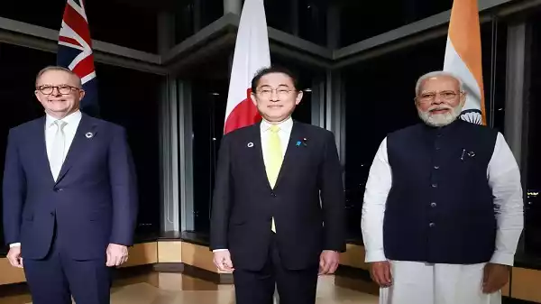 Naval forces of India, Australia and Japan in the Indo-Pacific region