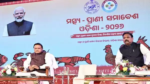 Odisha Chief Minister Mohan Charan Majhi addressing Matsya-Prani Samavesh