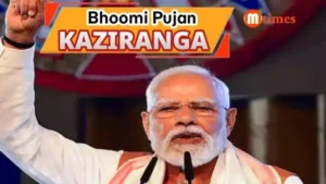 PM Narendra Modi performing Bhoomi Pujan for Kaziranga Elevated Corridor Project in Assam