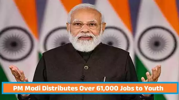 Prime Minister Modi addressing newly recruited youth during Rozgar Mela appointment letter distribution event Prime Minister Modi addressing newly recruited youth during Rozgar Mela appointment letter distribution event