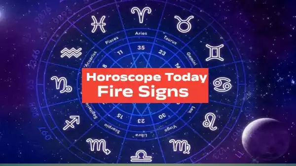 Astrology illustration showing fire signs Aries, Leo, and Sagittarius Astrology illustration showing fire signs Aries, Leo, and Sagittarius