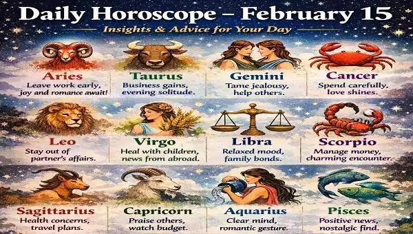 Daily Horoscope February 15, Astrological Views for 12 Zodiac Signs on Love, Career, Health and Finances Daily Horoscope February 15, Astrological Views for 12 Zodiac Signs on Love, Career, Health and Finances