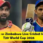 India vs Zimbabwe Live Cricket Score T20 World Cup 2026