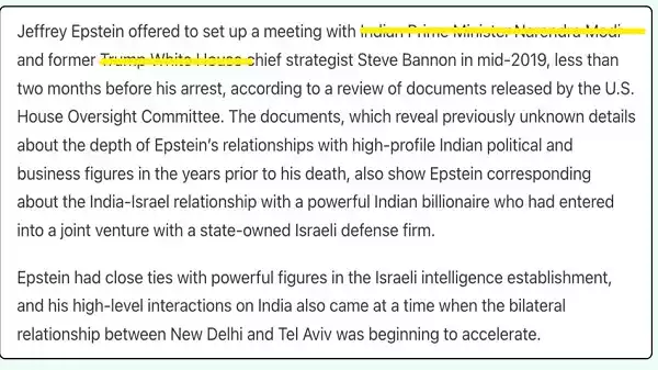 Parliament reaction as MEA dismisses Epstein files references involving PM Modi as baseless allegations