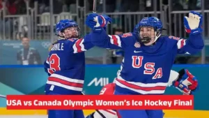 USA and Canada womenโs ice hockey teams preparing for the Olympic gold medal final
