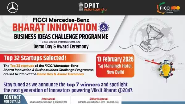 Winners of Bharat Innovation & Business Ideas Challenge with FICCI and Mercedes-Benz India officials