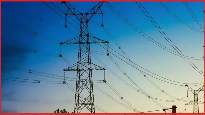 Electricity transmission lines during sunset representing uninterrupted power supply in Odisha
