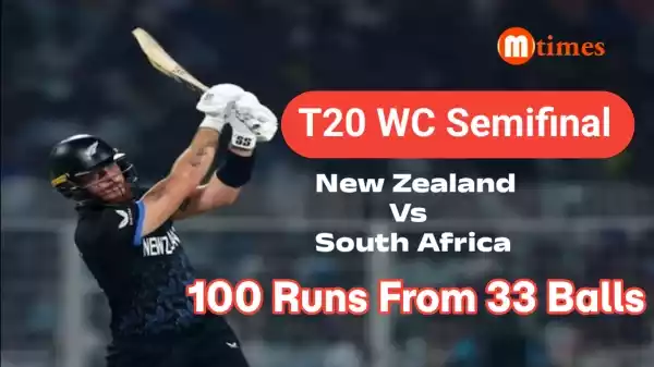 Finn Allen celebrating his century for New Zealand in T20 World Cup semifinal Finn Allen celebrating his century for New Zealand in T20 World Cup semifinal