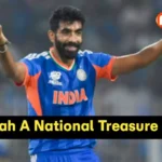Jasprit Bumrah celebrating after taking a wicket during the T20 World Cup 2026 final at Narendra Modi Stadium