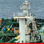 LPG tanker ship crossing Strait of Hormuz carrying gas toward India