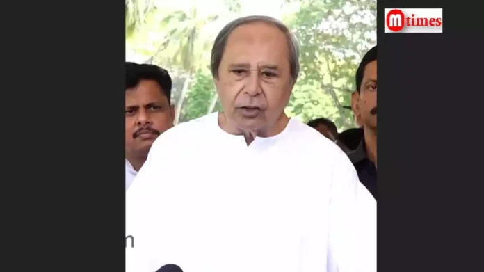 Naveen Patnaik addressing media about Biju Naveen Inspirational Foundation trust