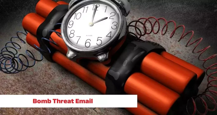 Police and bomb squad personnel conducting security checks outside Puri district judge court after bomb threat email