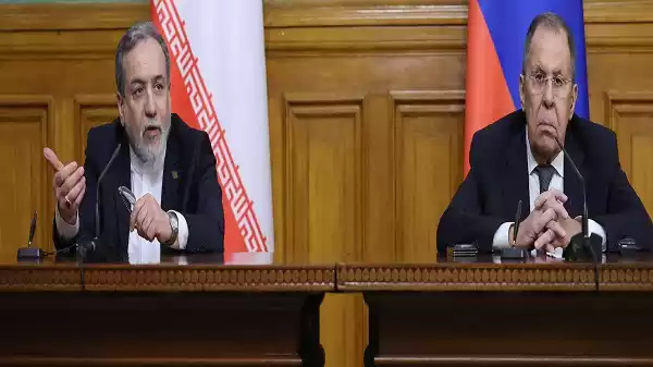 Russian Foreign Minister Sergey Lavrov speaking at diplomatic roundtable in Moscow