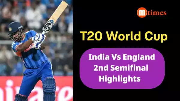 Sanju Samson celebrating after scoring runs in India vs England T20 World Cup semifinal