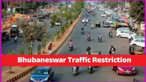 Traffic movement near Jaydev Vihar square in Bhubaneswar during security arrangements
