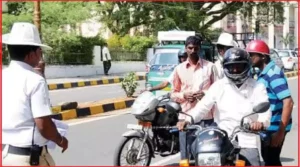 Traffic police checking vehicles during road safety enforcement drive on an Odisha highway