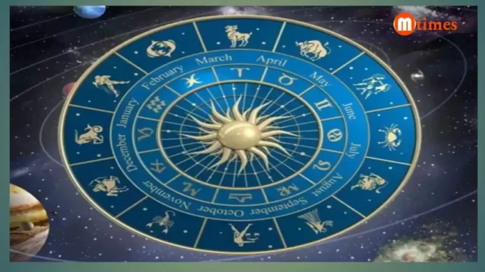 Zodiac wheel showing March 16, 2026 horoscope predictions for Aries to Pisces