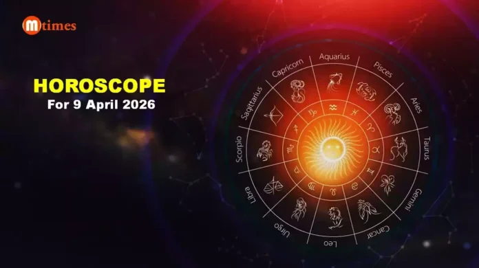Horoscope zodiac symbols showing 9 April 2026 astrology predictions Horoscope zodiac symbols showing 9 April 2026 astrology predictions