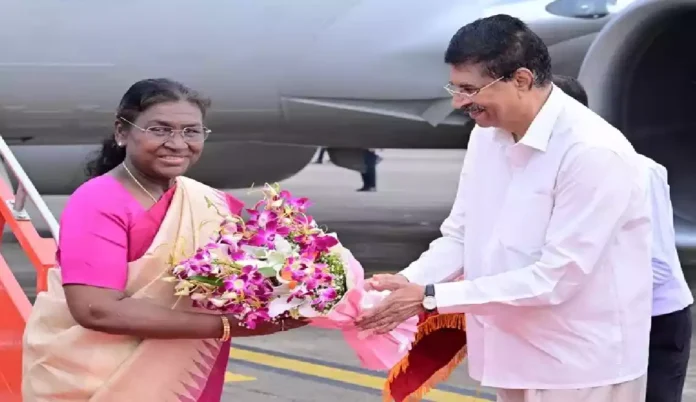 President Droupadi Murmu arriving in Odisha