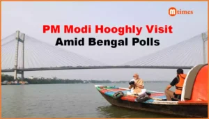 Prime Minister Narendra Modi taking a boat ride on Hooghly River in Kolkata during election campaign
