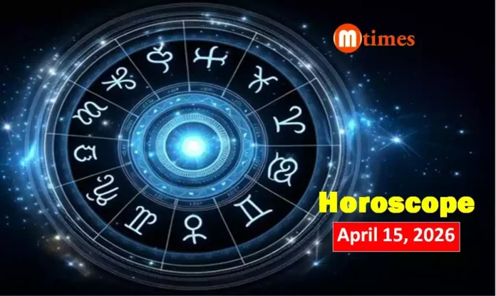 Zodiac signs wheel representing horoscope predictions for April 15 2026