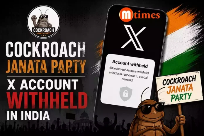 Cockroach Janata Party X Account Withheld in India Cockroach Janata Party X Account Withheld in India