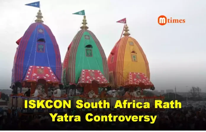 IsconJagannath Rath Yatra chariot during religious procession amid controversy over festival timing