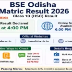 Odisha Class 10 Result 2026 announcement with BSE Odisha official websites and result time