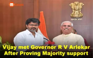 TVK chief Vijay meeting Tamil Nadu Governor after securing majority support to form the government