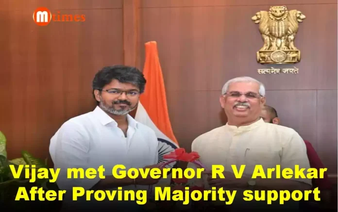 TVK chief Vijay meeting Tamil Nadu Governor after securing majority support to form the government