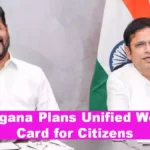 Telangana CM Revanth Reddy during meeting on unified welfare card project