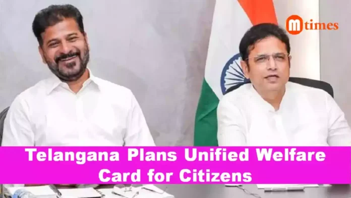 Telangana CM Revanth Reddy during meeting on unified welfare card project