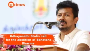Udhayanidhi Stalin speaking in the Tamil Nadu Assembly during his speech on Sanatana Dharma