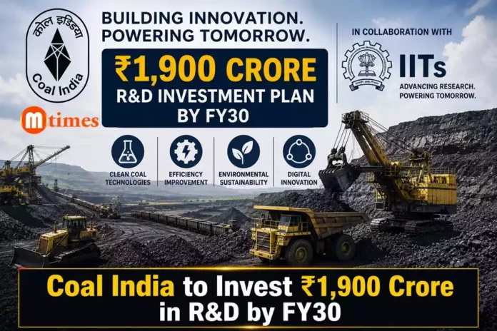 Coal India officials announcing ₹1,900 crore R&D investment plan for FY30 alongside IIT research collaborations