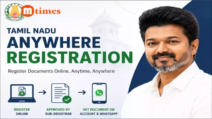 Digital document registration interface representing Tamil Nadu's Anywhere Registration service. Digital document registration interface representing Tamil Nadu's Anywhere Registration service.