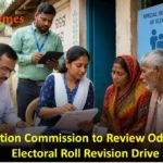 Election officials verifying voter records during the Special Intensive Revision process in Odisha.