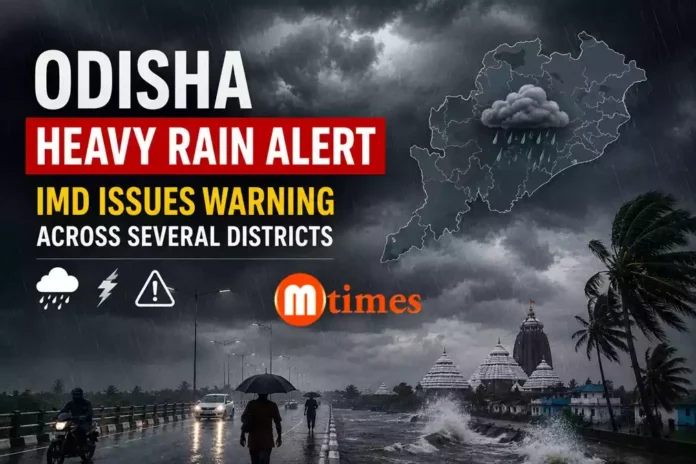 Heavy rainfall and dark clouds over Odisha as IMD issues heavy rain alert across several districts Heavy rainfall and dark clouds over Odisha as IMD issues heavy rain alert across several districts