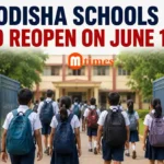 Students entering a school campus in Odisha as schools prepare to reopen after summer vacation.