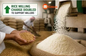 Workers processing paddy at a rice mill in Odisha after the government approved higher milling charges.
