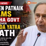 BJD president Naveen Patnaik reacting to the Bahuda Yatra crowd surge incident in Puri.