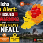 Dark rain clouds over Odisha as the IMD issues Red, Orange and Yellow rainfall warnings across several districts.