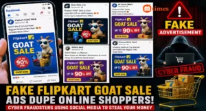 Fake Flipkart GOAT Sale advertisements on social media used by cyber fraudsters to target online shoppers.