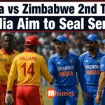 India and Zimbabwe players during the second T20I series match at Harare Sports Club.