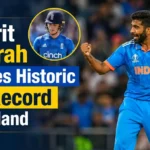 Jasprit Bumrah celebrating Harry Brook's wicket during the first ODI against England at Edgbaston.