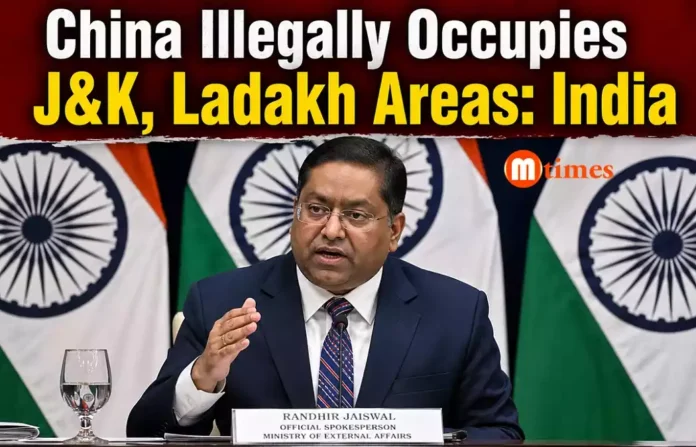 MEA spokesperson Randhir Jaiswal addressing a press briefing on India position regarding China and sovereignty issues. MEA spokesperson Randhir Jaiswal addressing a press briefing on India's position regarding China and sovereignty issues.