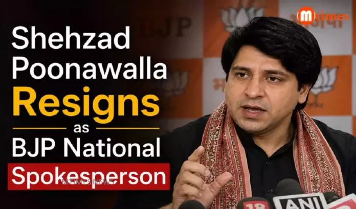 Shehzad Poonawalla Resigns as BJP National Spokesperson Shehzad Poonawalla Resigns as BJP National Spokesperson
